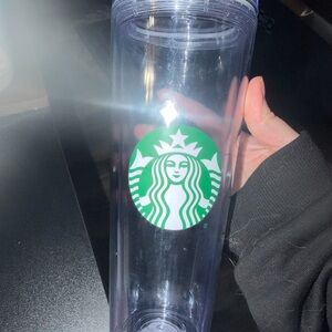 Starbucks Transparent Tumbler with Green Emblem